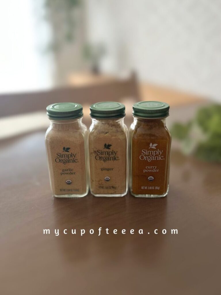 iHerb 無添加 Simply Organic オーガニックガーリックパウダーとカレーパウダー